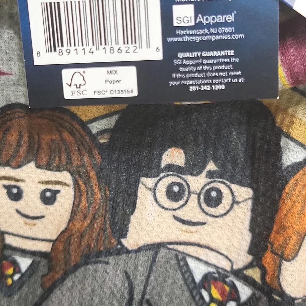 Girls' Lego Harry Potter Gryffindor Thermal Sleepwear Pajama Top Size 7/8